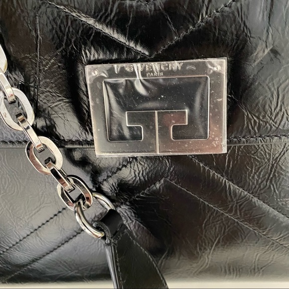 Givenchy Medium ID Crackled Leather Top Handle Chain Bag - Picture 7 of 9